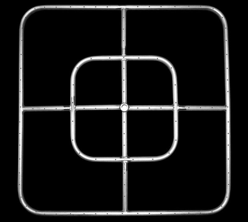 Stainless Steel Square Fire Pit Ring - 30 Inch (High Capacity 3/4" Inlet)