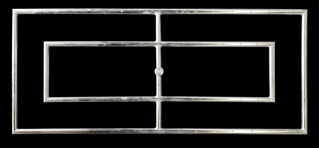 42" x 18" Rectangular High Capacity 3/4 Inch Fire Ring by Diamond Fire Glass