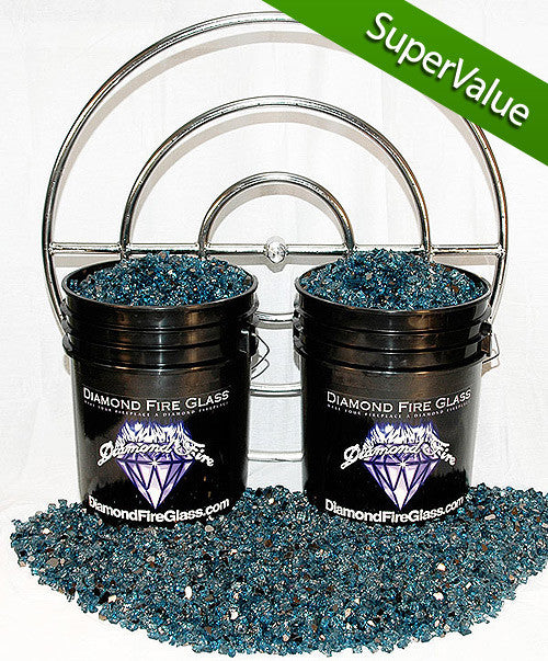 Fire Pit Glass Kit with 30 Inch Ring - 120 LB - Super Value Kit