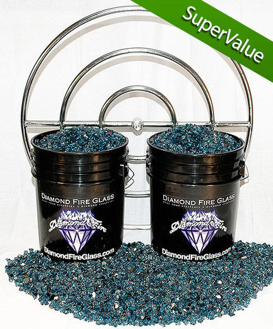 Fire Pit Glass Kit with 30 Inch Ring - 120 LB - Super Value Kit