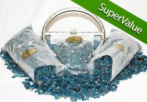 Fire Pit Glass Kit with 12 Inch Ring - 25 LB - Super Value Kit