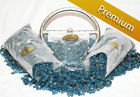 * Photo taken with Bali Blue Reflective Nugget Fireplace Glass