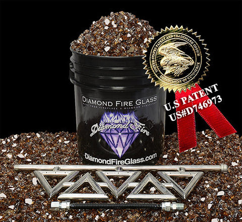 Diamond Series Fireplace Kit with Copper Reflective Nugget