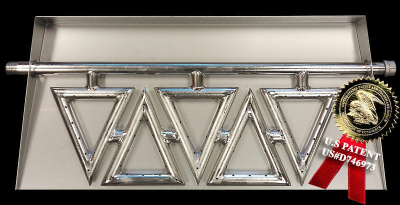 Diamond burner By Diamond Fire Glass ® - 5 Diamond with pan included