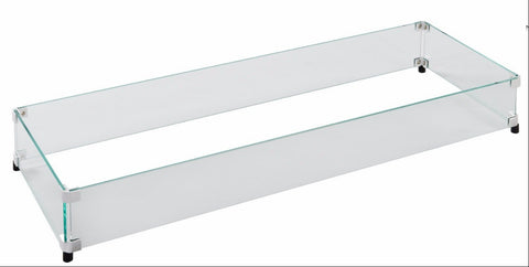 Fire Pit Glass Wind Guards - Linear 31x15 Inch