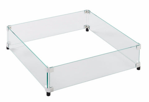 Fire Pit Glass Wind Guards - Square 31x31 Inch